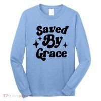 Saved By Grace Motivational Christian Retro Long Sleeve Shirt thumb 0