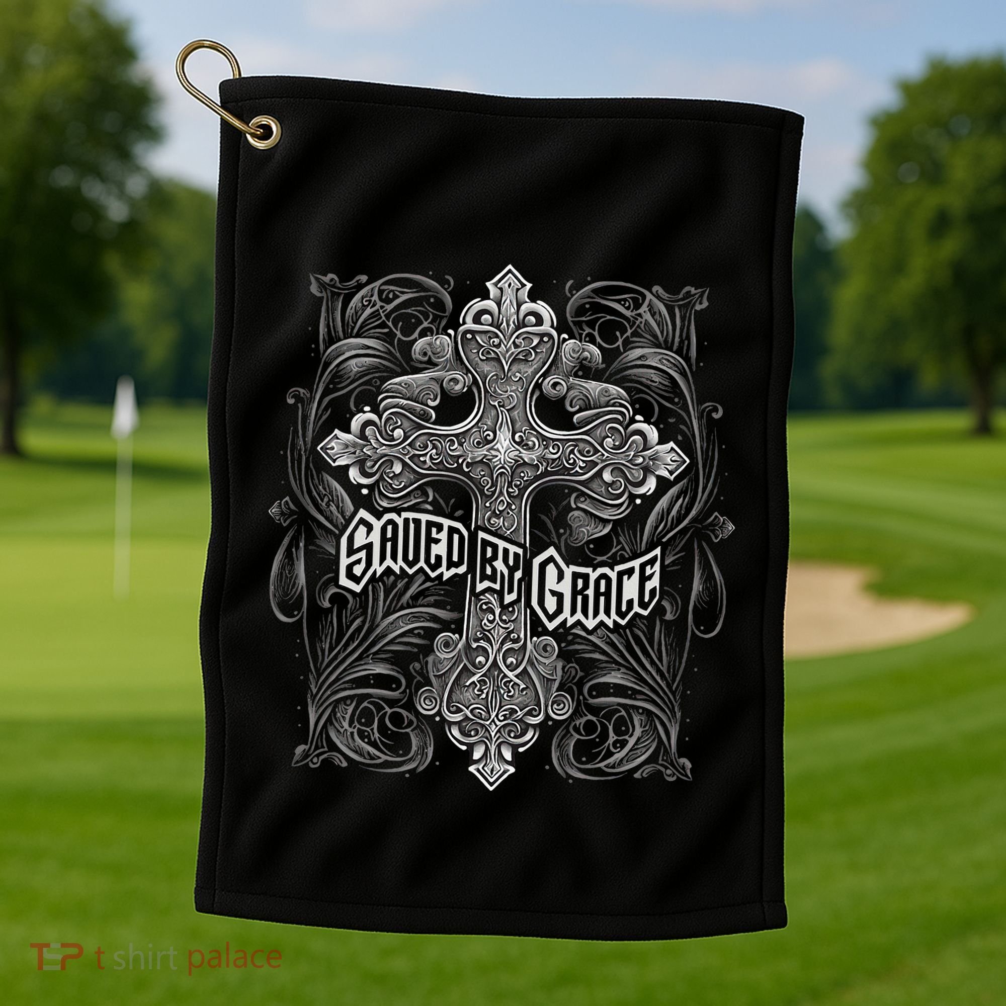 Saved By Grace Christian Golf Towel