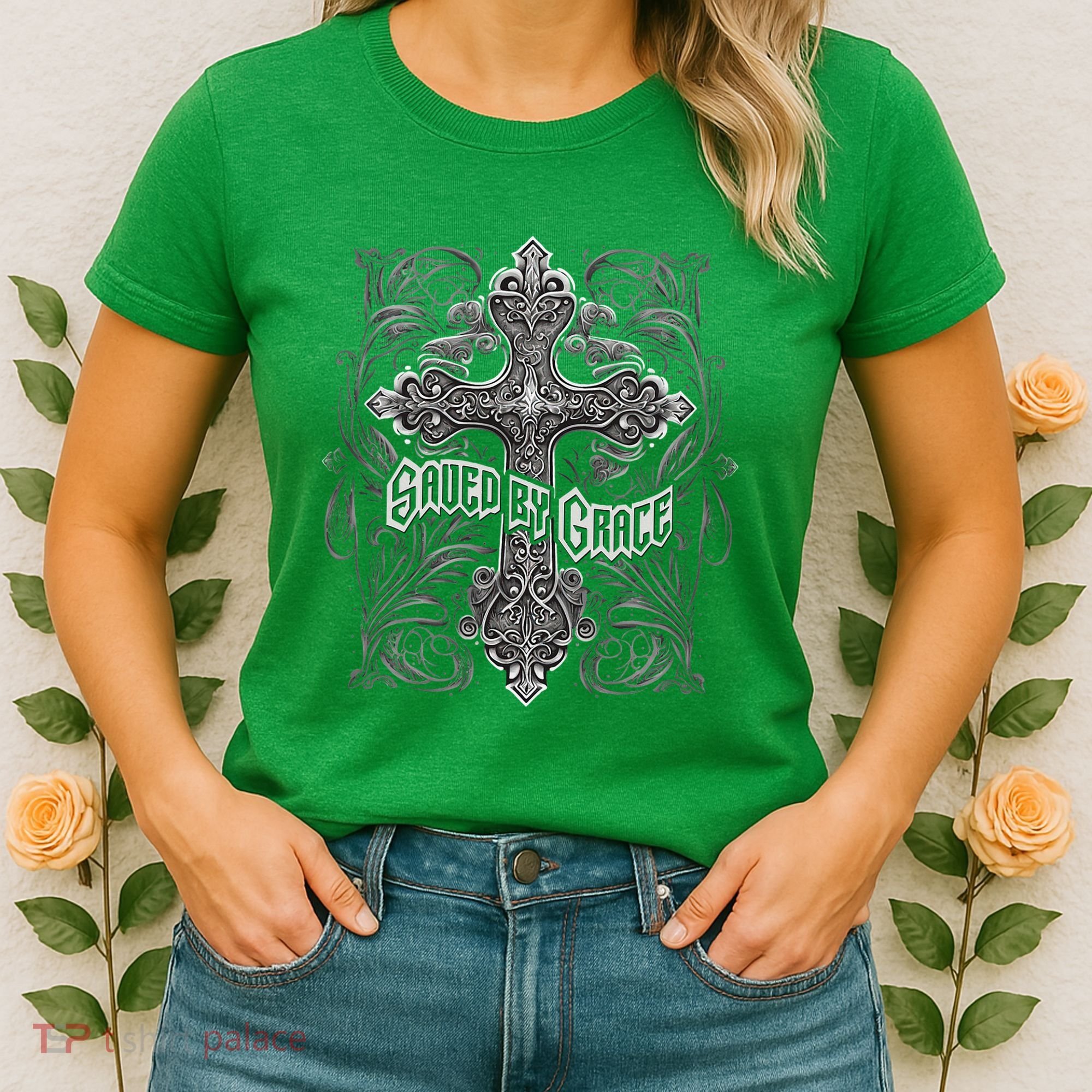 Saved By Grace Christian Women's T-Shirt
