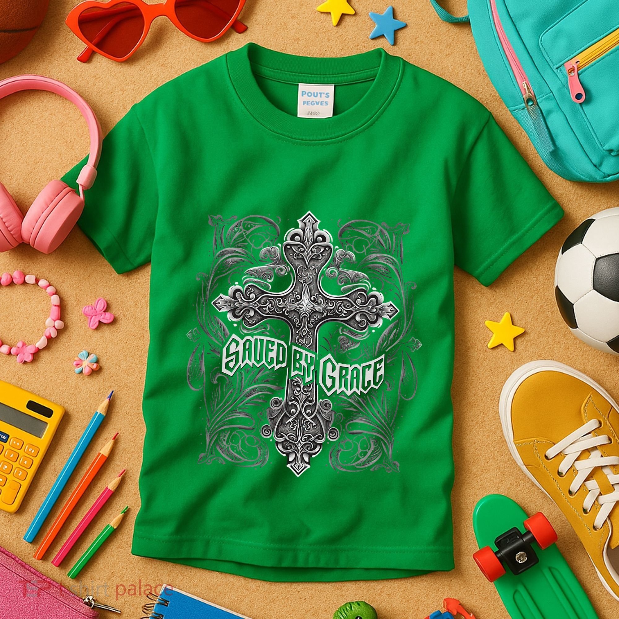 Saved By Grace Christian Kids T-Shirt