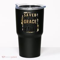 Saved By Grace Powered By Faith Christian Religious Jesus Tumbler thumb 0