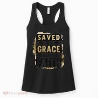 Saved By Grace Powered By Faith Christian Religious Jesus Women's Tank Top thumb 0