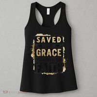 Saved By Grace Powered By Faith Christian Religious Jesus Women's Tank Top thumb 3