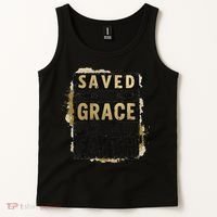 Saved By Grace Powered By Faith Christian Religious Jesus Tank Top thumb 2