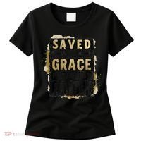 Saved By Grace Powered By Faith Christian Religious Jesus Women's T-Shirt thumb 0