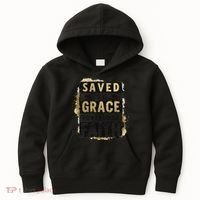 Saved By Grace Powered By Faith Christian Religious Jesus Kids Hoodie thumb 0