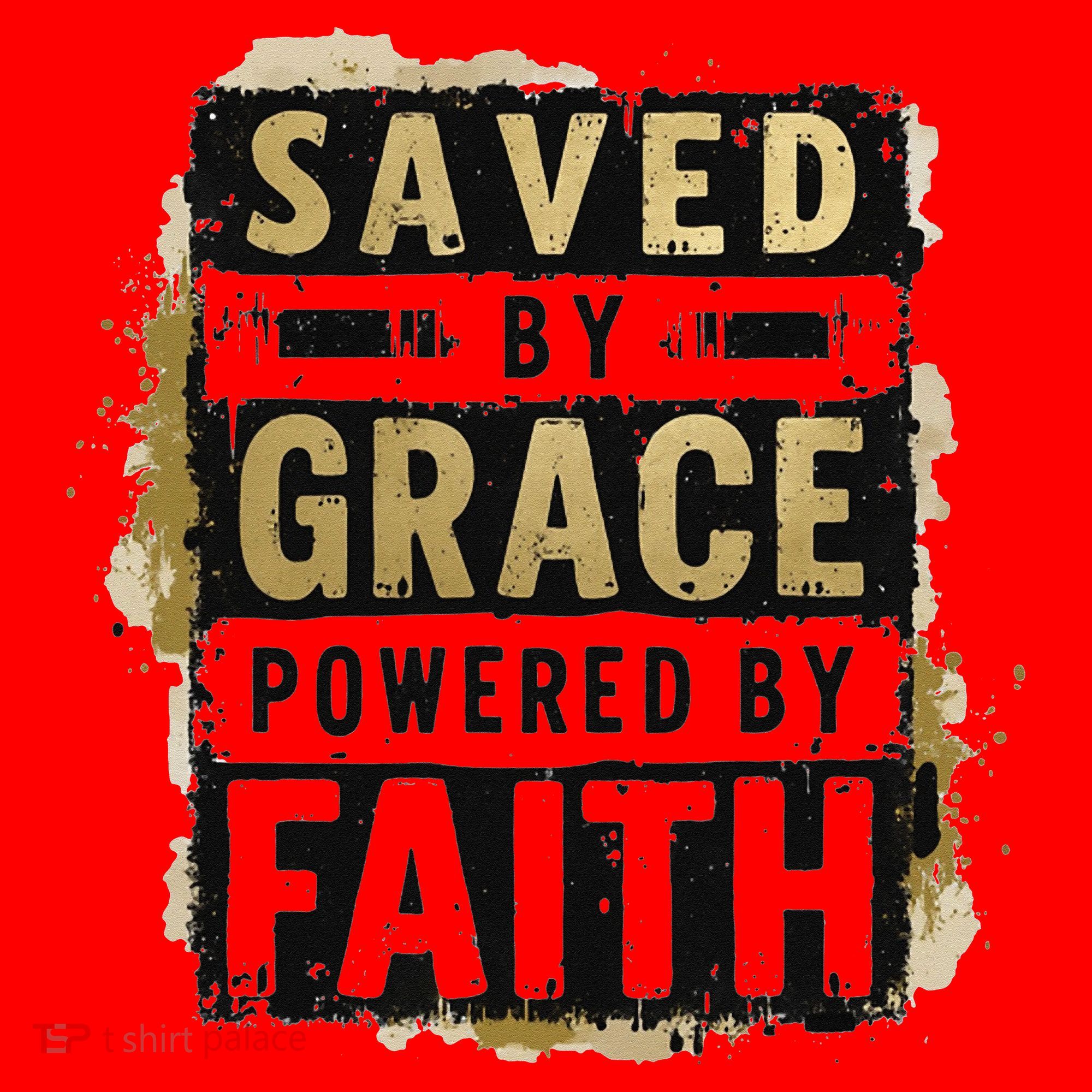 Saved By Grace Powered By Faith Christian Religious Jesus Santa Hat