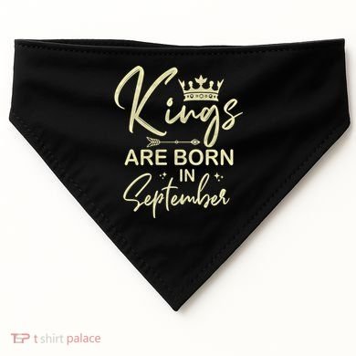September Birthday Graphic Born In September Gift USA-Made Doggie Bandana