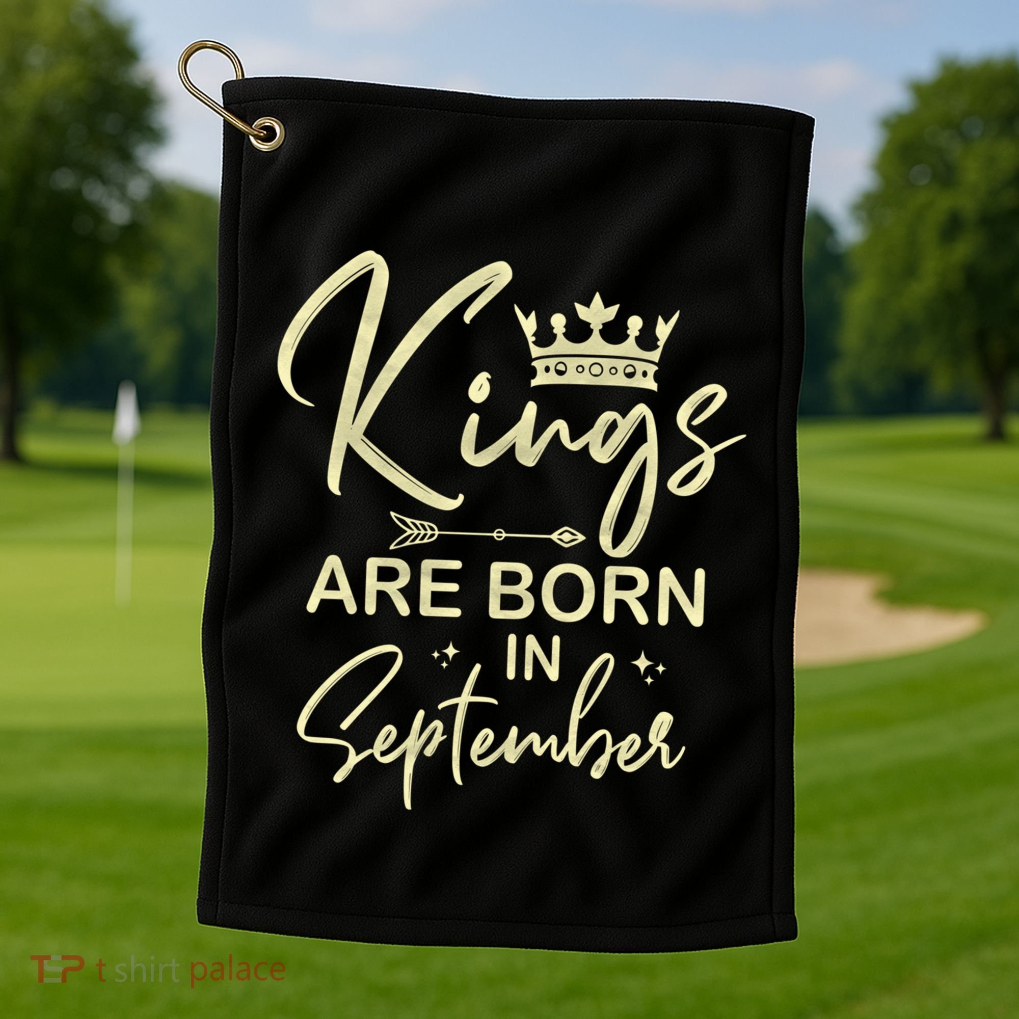 September Birthday Graphic Born In September Gift Golf Towel