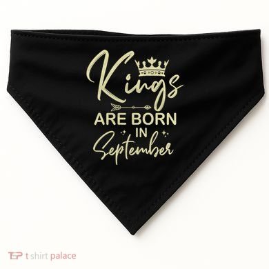 September Birthday Graphic Born In September Gift USA-Made Doggie Bandana