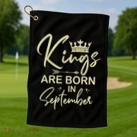 September Birthday Graphic Born In September Gift Golf Towel thumb 1