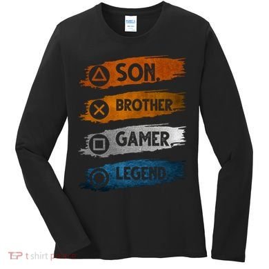 Son Brother Gamer Legend Controller Women's Long Sleeve Shirt