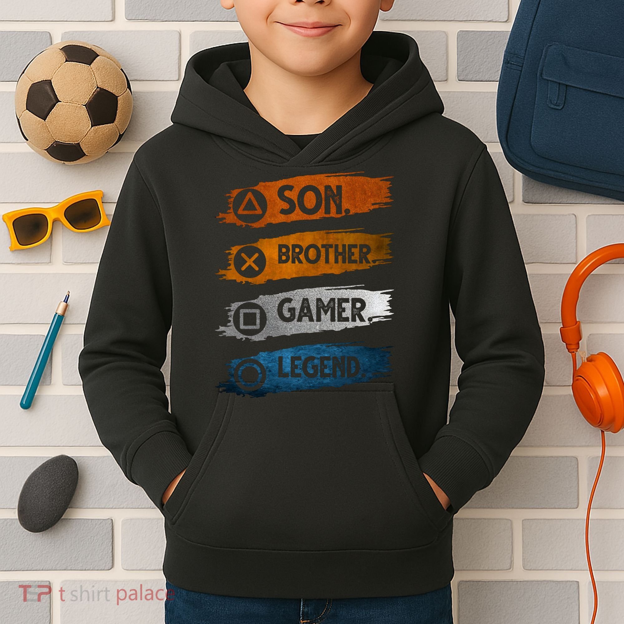 Son Brother Gamer Legend Controller Kids Hoodie