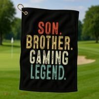 Son Brother Gaming Legend Meaningful Gift Golf Towel thumb 1