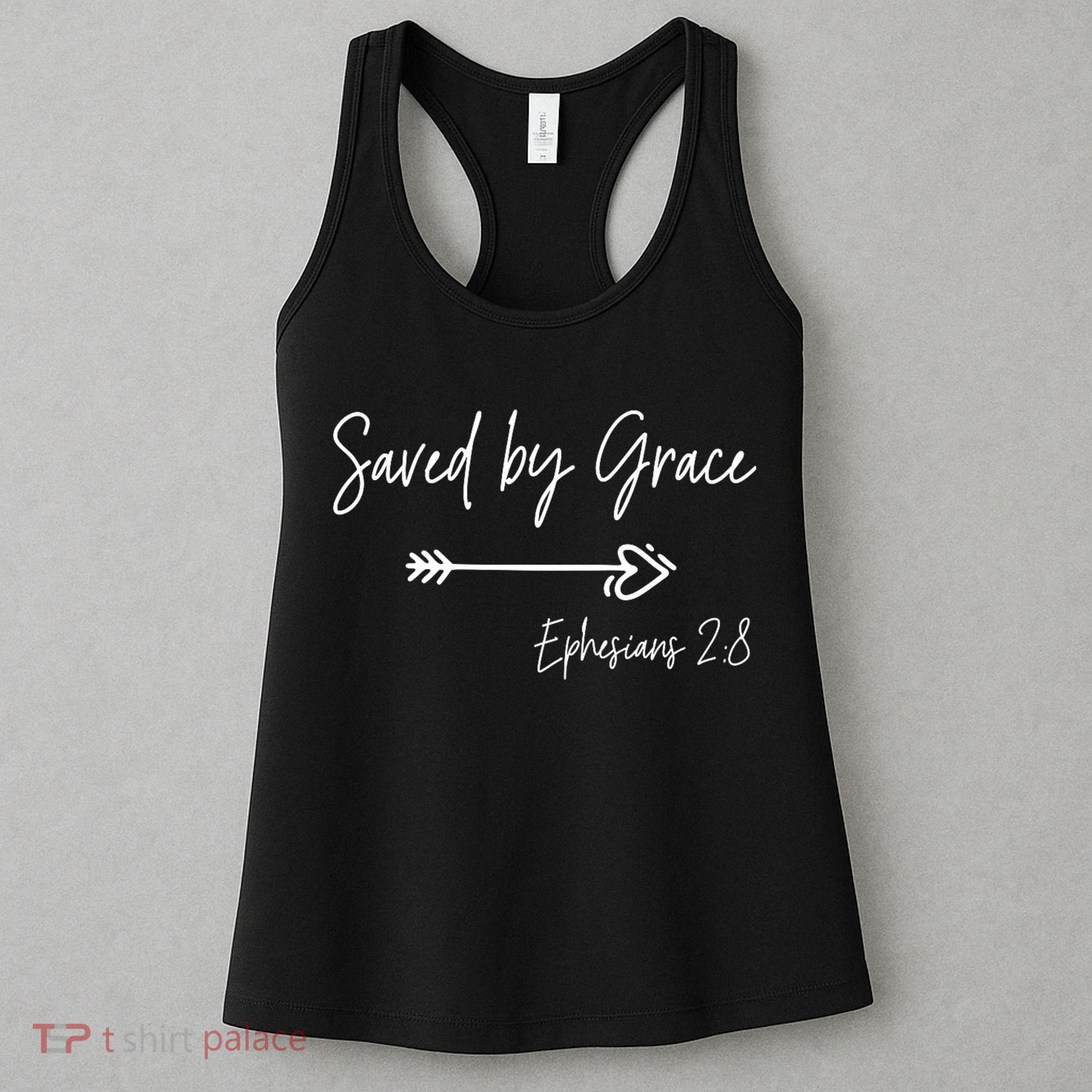 Saved By Grace Ephesians Scripture Christian Bible Verse Women's Tank Top