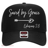 Saved By Grace Ephesians Scripture Christian Bible Verse Hat thumb 0