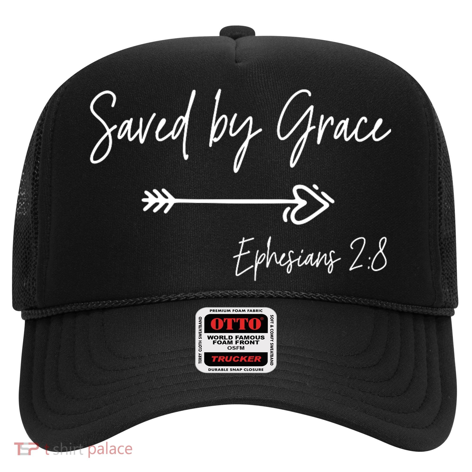 Saved By Grace Ephesians Scripture Christian Bible Verse Hat