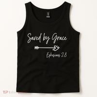 Saved By Grace Ephesians Scripture Christian Bible Verse Tank Top thumb 2