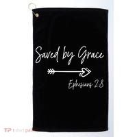 Saved By Grace Ephesians Scripture Christian Bible Verse Golf Towel thumb 0