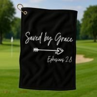 Saved By Grace Ephesians Scripture Christian Bible Verse Golf Towel thumb 1