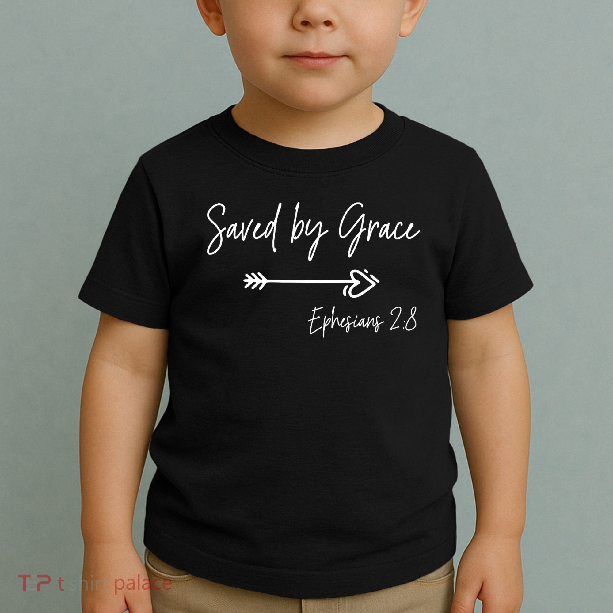 Saved By Grace Ephesians Scripture Christian Bible Verse Toddler T-Shirt
