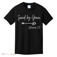 Saved By Grace Ephesians Scripture Christian Bible Verse Kids T-Shirt thumb 0