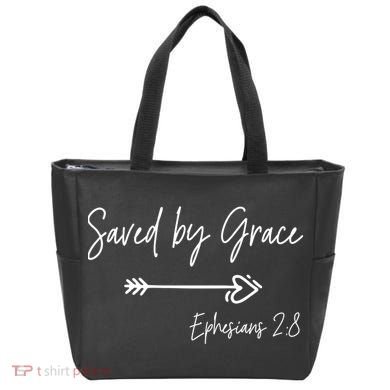 Saved By Grace Ephesians Scripture Christian Bible Verse Tote Bag