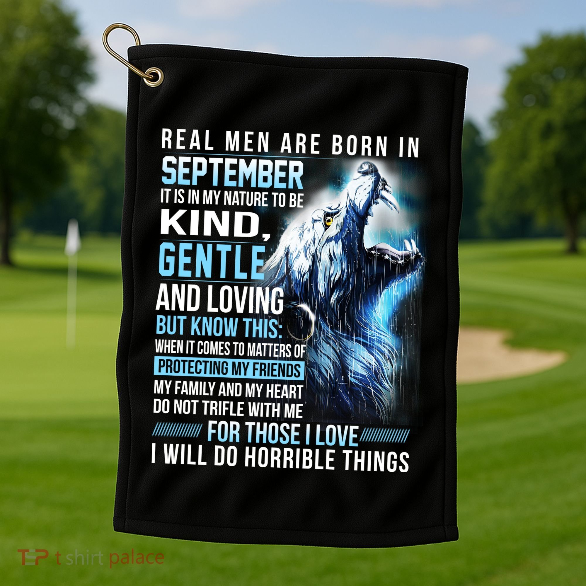 September Birthday Gift Golf Towel