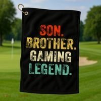 Son Brother Gaming Legend Gamer Gaming Golf Towel thumb 1