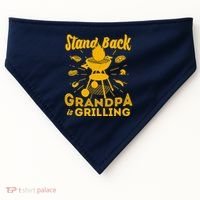 Stand Back Grandpa Is Grilling USA-Made Doggie Bandana thumb 0