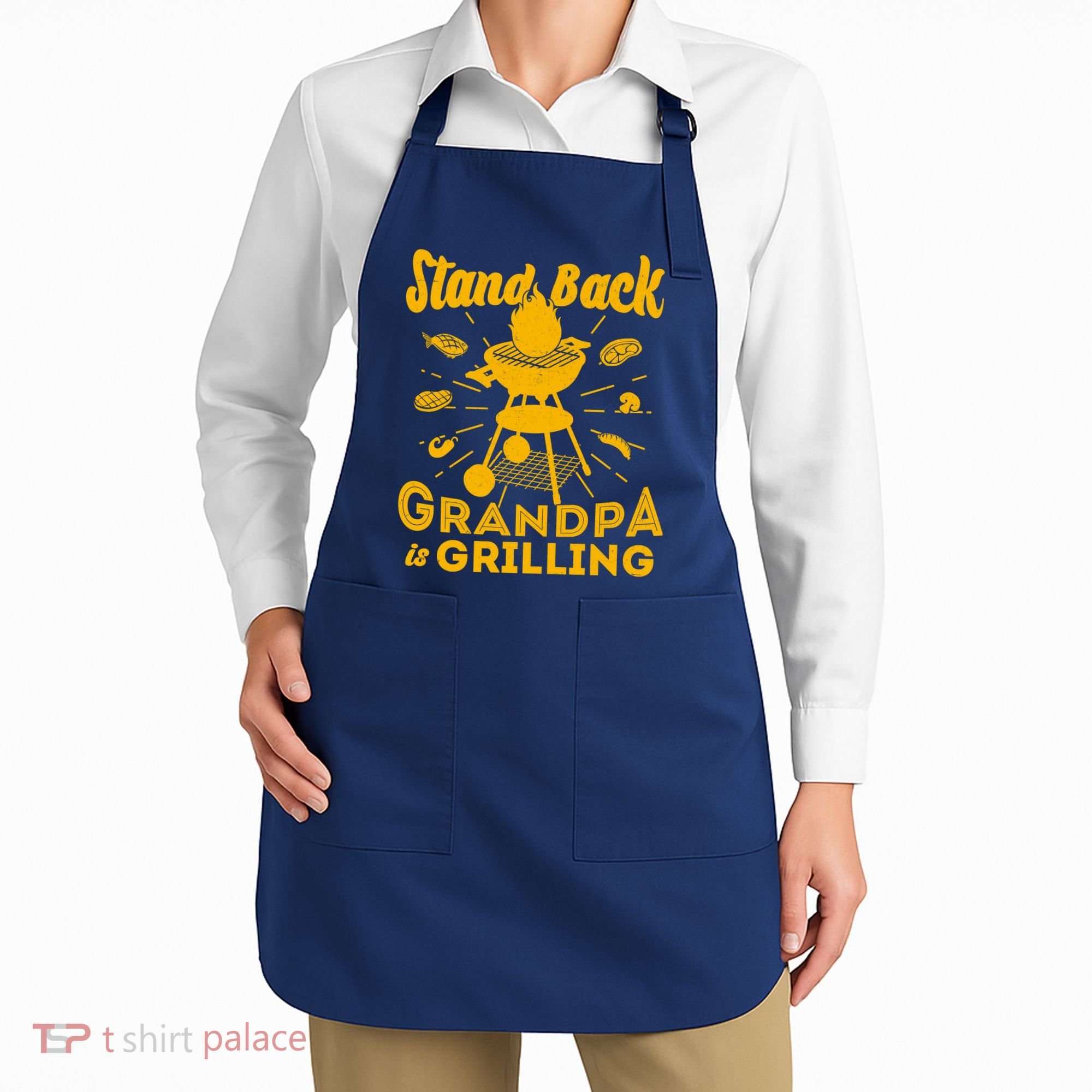Stand Back Grandpa Is Grilling Apron