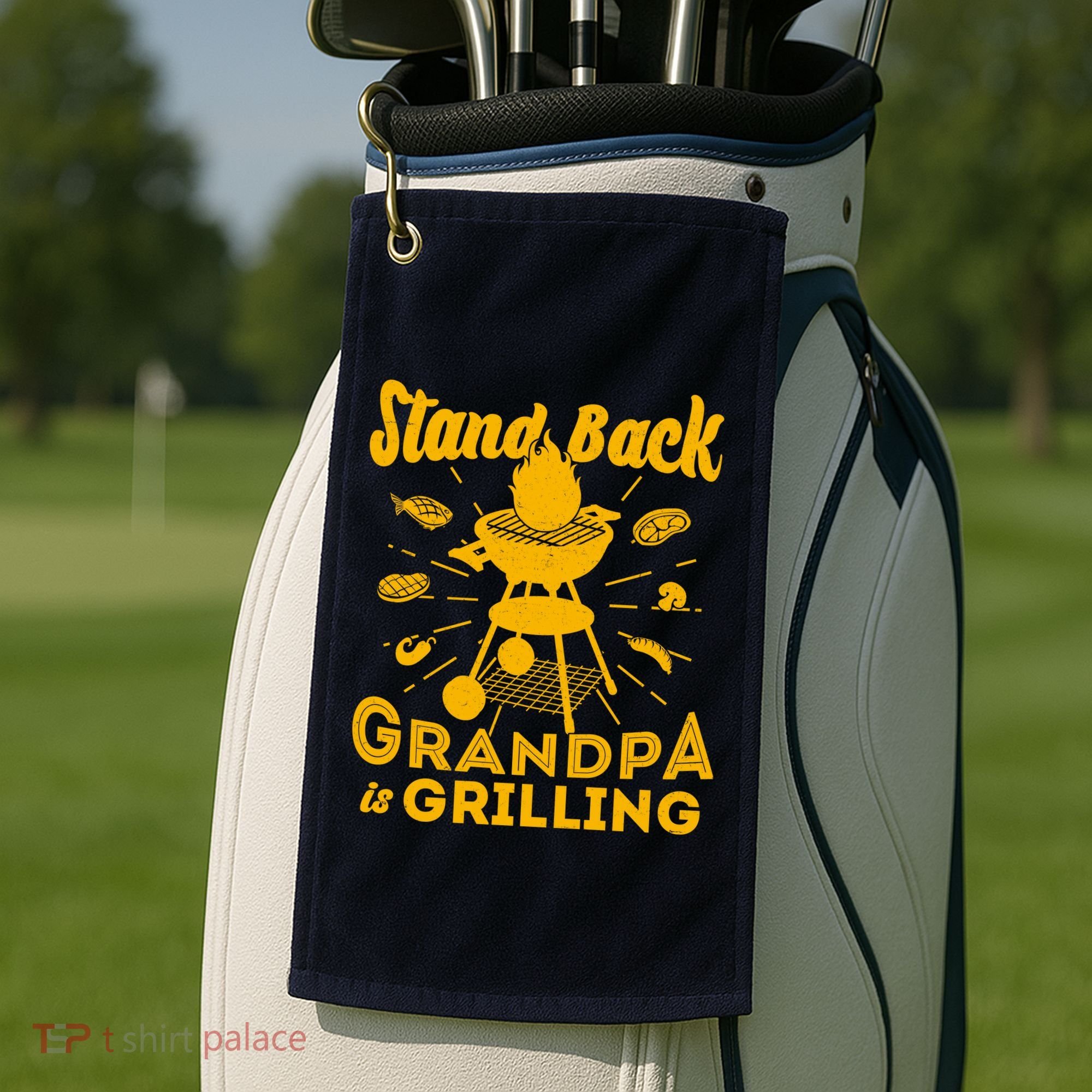 Stand Back Grandpa Is Grilling Golf Towel