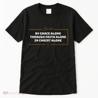 Saved By Grace Alone Solas Of Reformed Theology Christian Tall T-Shirt thumb 0
