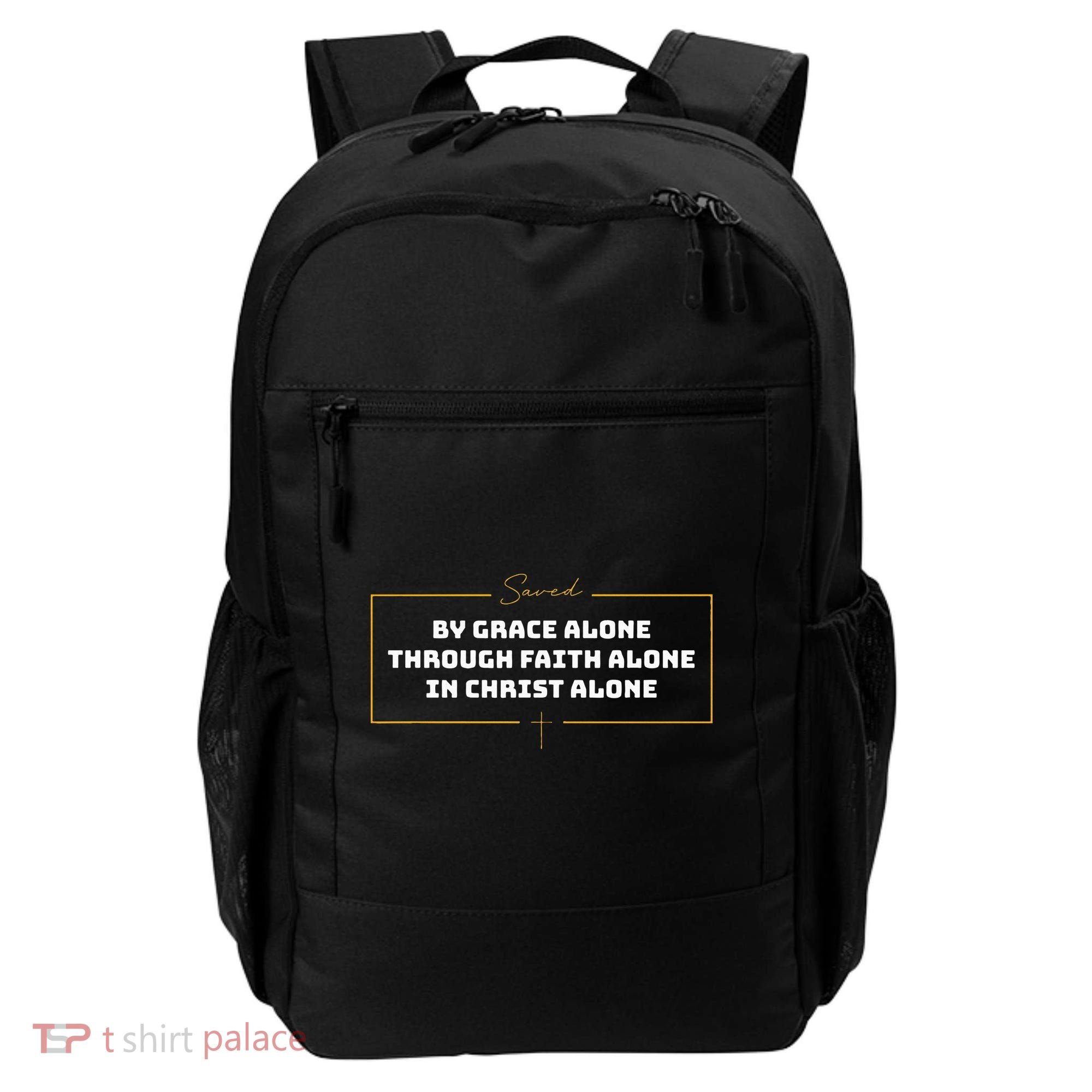 Saved By Grace Alone Solas Of Reformed Theology Christian Backpack