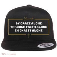 Saved By Grace Alone Solas Of Reformed Theology Christian Flat Bill Trucker Hat thumb 0