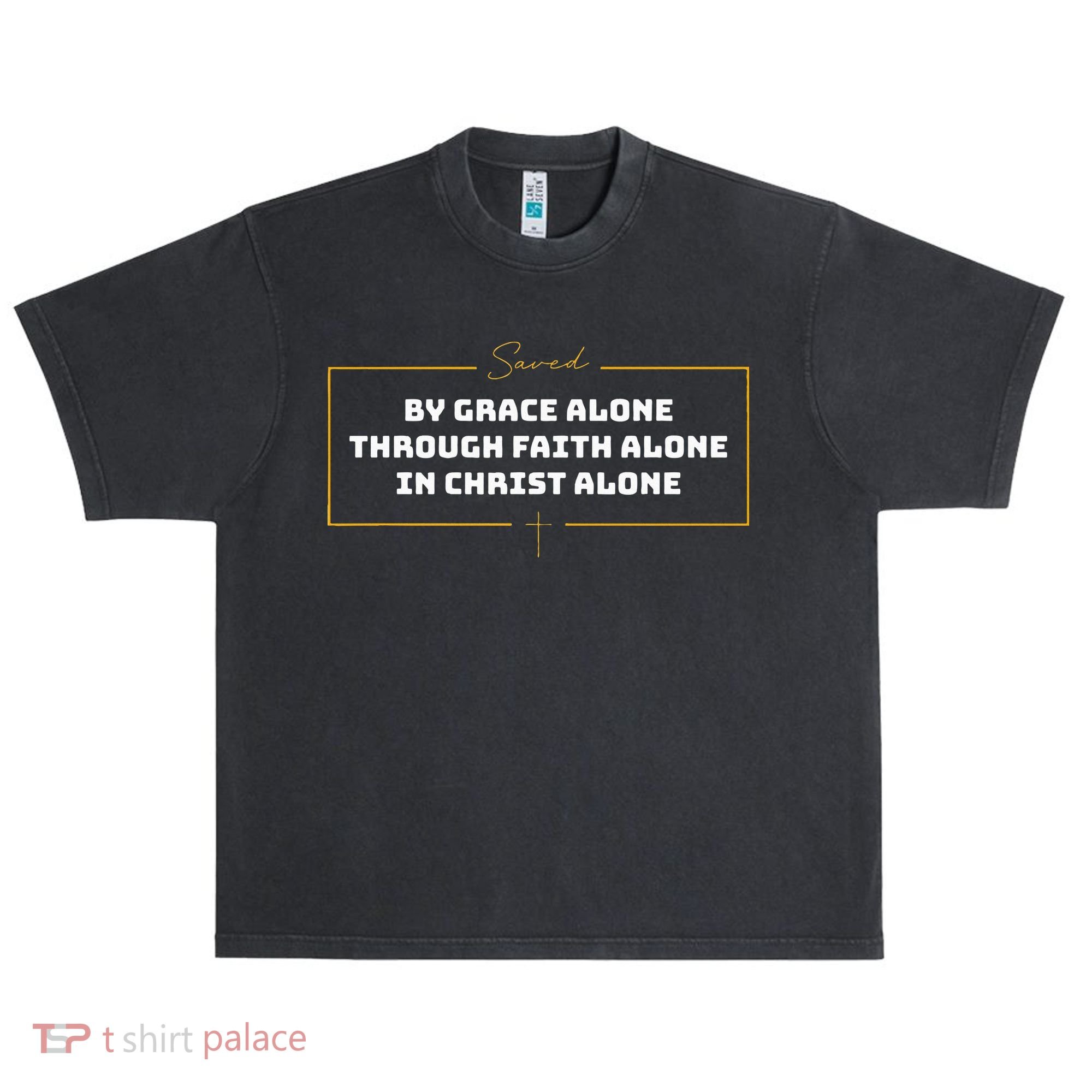 Saved By Grace Alone Solas Of Reformed Theology Christian Urban Oversized Heavyweight T-Shirt