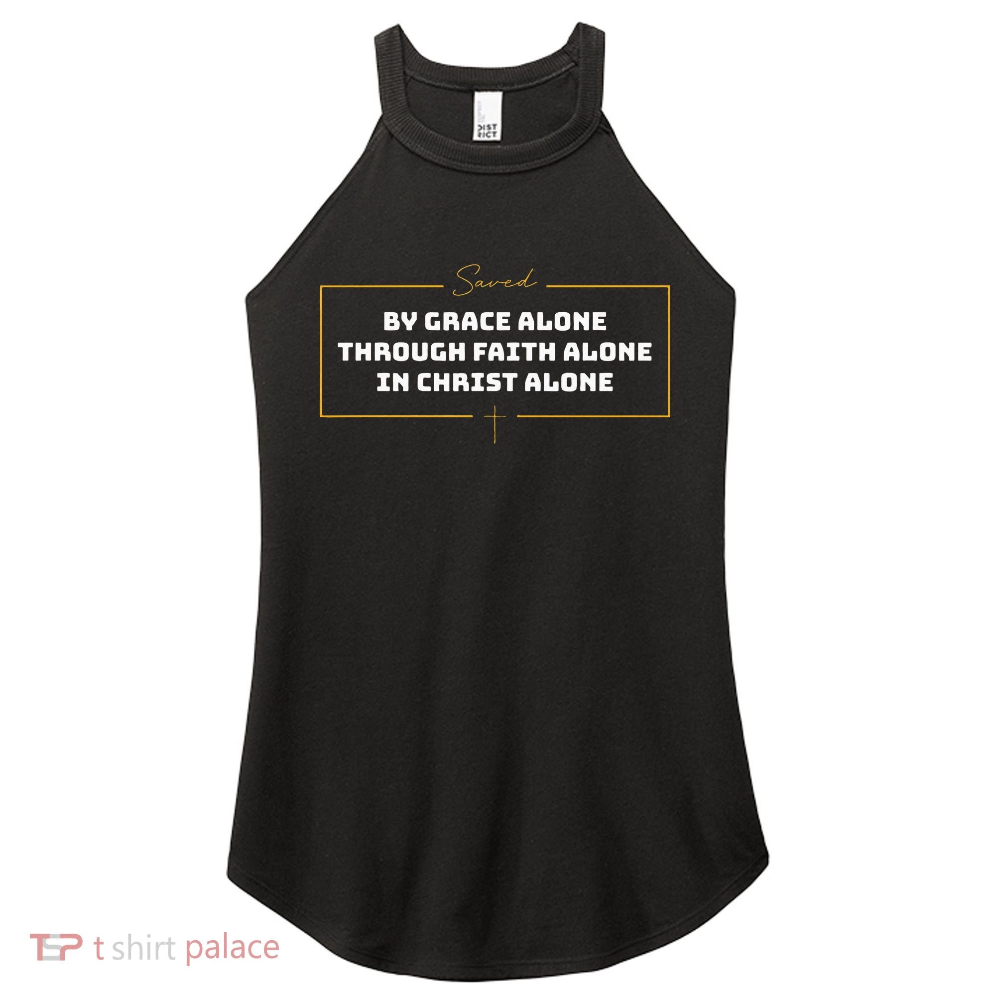 Saved By Grace Alone Solas Of Reformed Theology Christian Women's Perfect Tri Rocker Tank