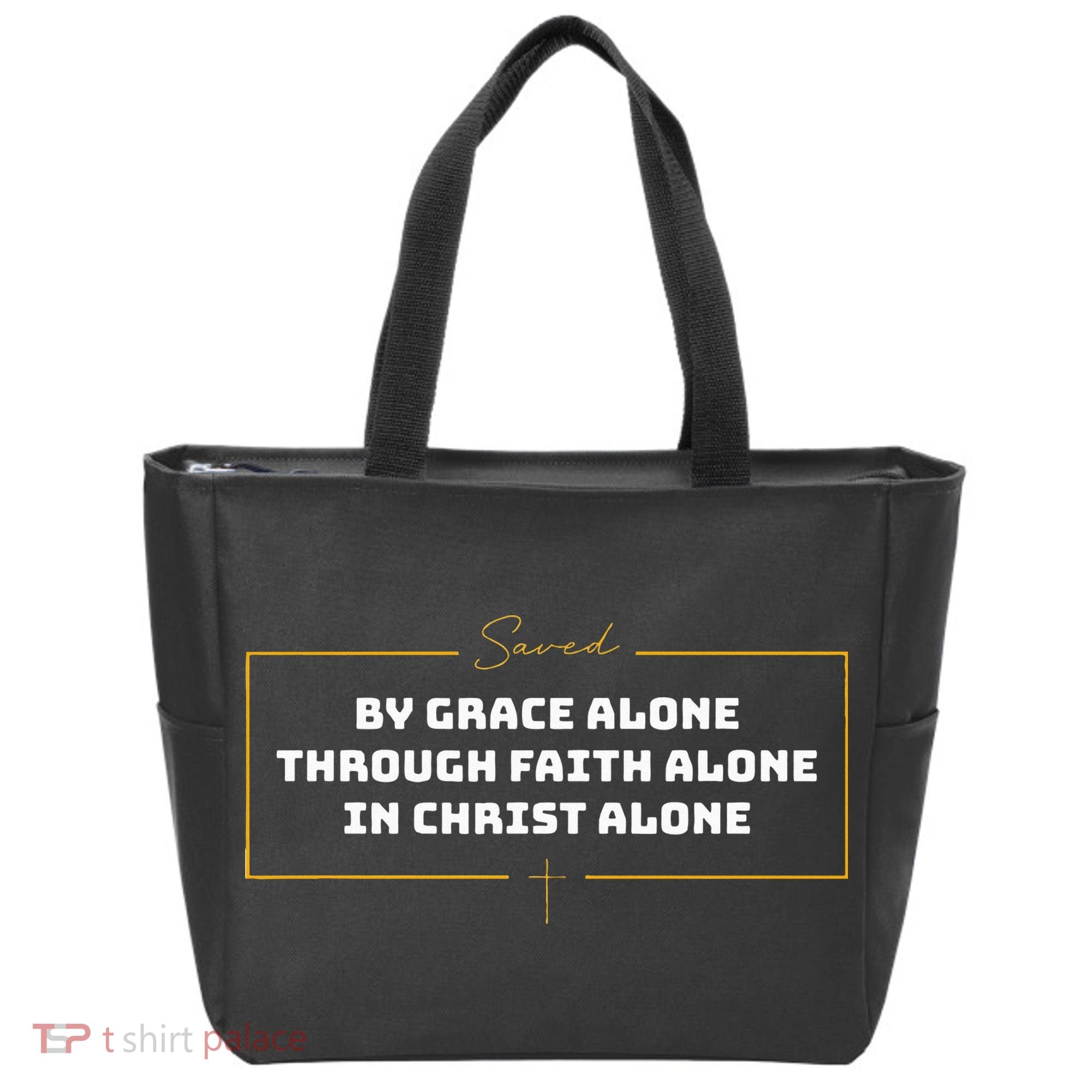 Saved By Grace Alone Solas Of Reformed Theology Christian Tote Bag