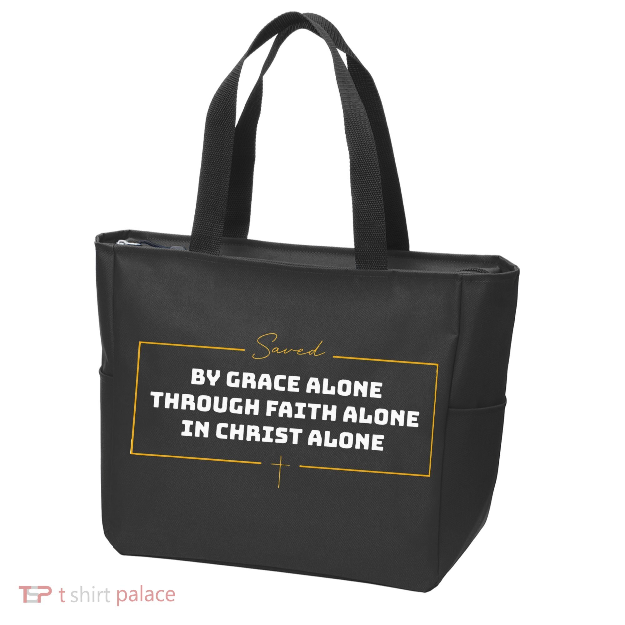 Saved By Grace Alone Solas Of Reformed Theology Christian Tote Bag