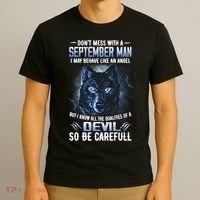 September Birthday Gifts Don't Mess With A September Man T-Shirt thumb 3