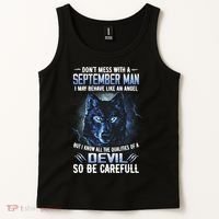 September Birthday Gifts Don't Mess With A September Man Tank Top thumb 2