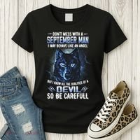September Birthday Gifts Don't Mess With A September Man Women's T-Shirt thumb 3