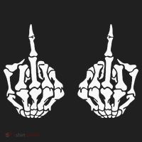 Skeleton Bones Hands Middle Finger Rude Funny Sarcastic Women's Sweatshirt thumb 2