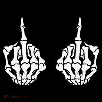 Skeleton Bones Hands Middle Finger Rude Funny Sarcastic Coaster thumb 2