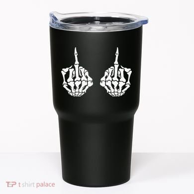 Skeleton Bones Hands Middle Finger Rude Funny Sarcastic Tumbler