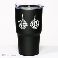 Skeleton Bones Hands Middle Finger Rude Funny Sarcastic Tumbler thumb 0
