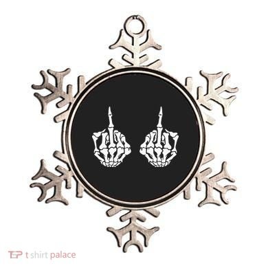 Skeleton Bones Hands Middle Finger Rude Funny Sarcastic Ornament
