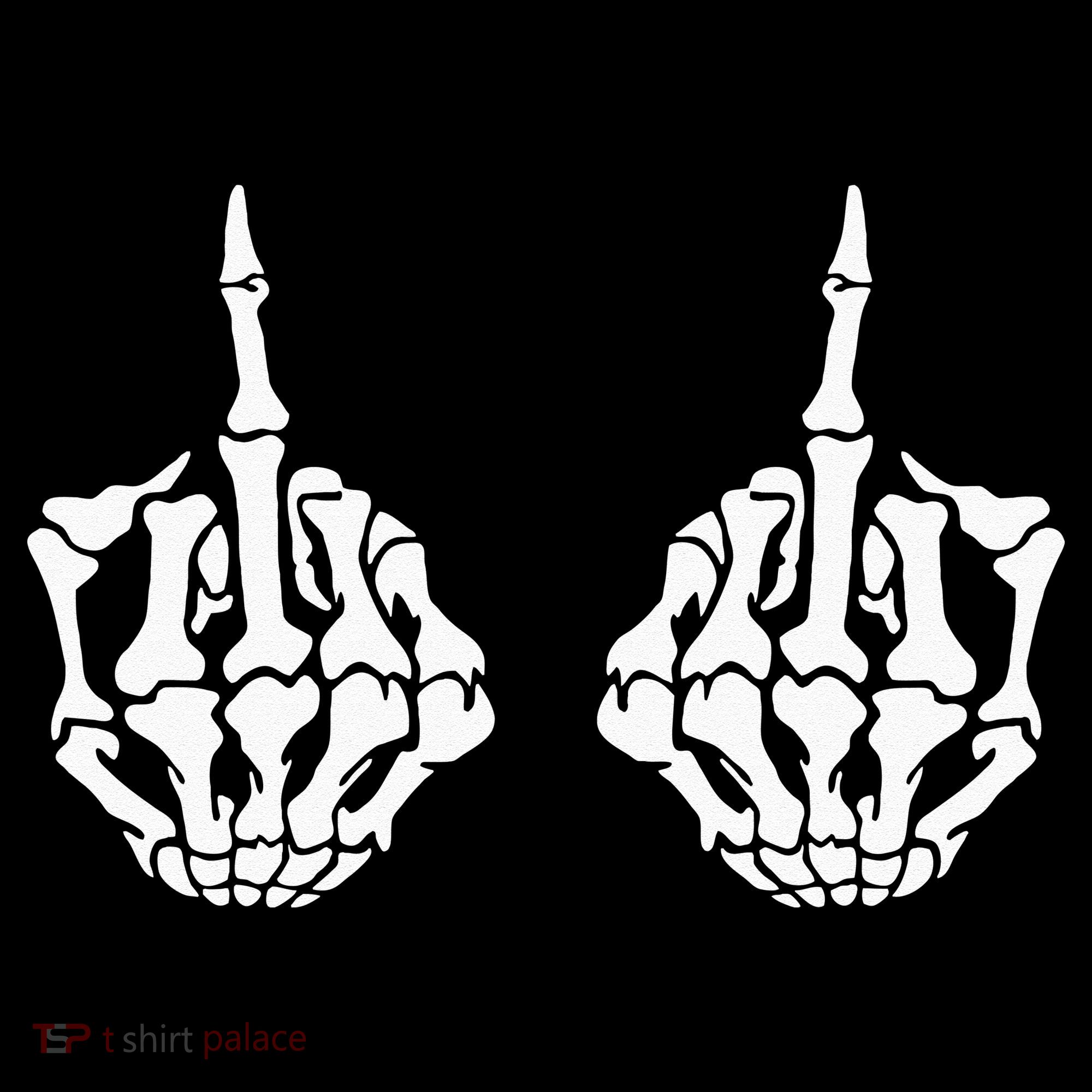 Skeleton Bones Hands Middle Finger Rude Funny Sarcastic Women's Tank Top