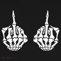 Skeleton Bones Hands Middle Finger Rude Funny Sarcastic Tote Bag thumb 4