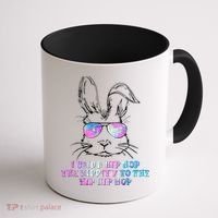 Sunglass Bunny Hip Hop Hippity Galaxy Easter Coffee Mug thumb 1